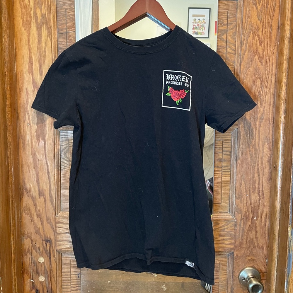 Broken promises black rose t shirt